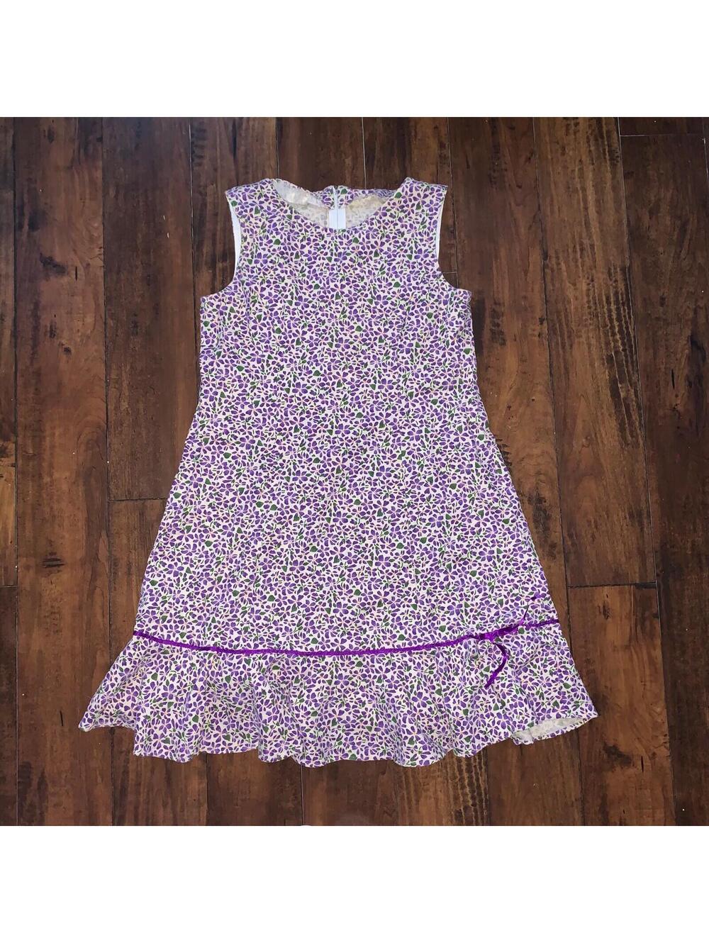 70s Women's Vintage House Dress Kaftan MuMu Shift Purple Floral 80s Hipster Cute